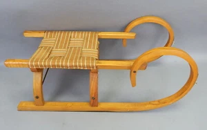 Slitta slittino legno piccolo giocattolo per bambini metà secolo Donner Austria - Foto 1 di 4