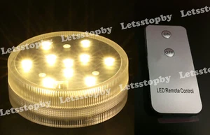 1PC LED WARM WHITE SUBMERSIBLE Wedding PARTY Light Vase Base Remote Control - Picture 1 of 3
