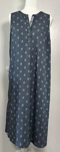 Pure J.jill Indigo Sleeveless Paisley Denim Maxi Dress Woman’s Size Small - Picture 1 of 6