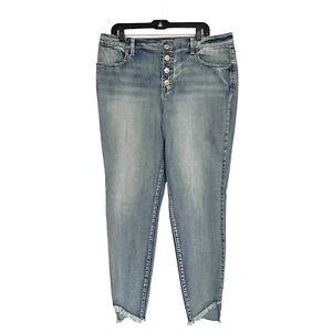 Maurices Plus Size Button Fly High Rise Distressed Skinny Jeans Gr. XL Long - Bild 1 von 9