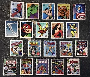 2007USA #4159a-t 41c Super Heroes - Set of 20 Singles Mint - Picture 1 of 1