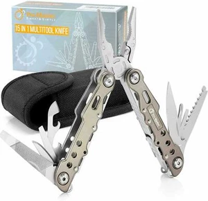 15in1 Multitool Pocket Knife - Fathers Day Gifts for Dad Husband Men Son - Picture 1 of 8
