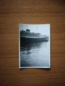 ORIGINALE FOTO NAVE TRANSATLANTICO IN MARE 1955 FOTOGRAFIA VINTAGE EPOCA - Picture 1 of 2