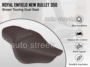 Genuine Royal Enfield Nuova Bullet 350 Marrone Touring Doppio Sedile - Foto 1 di 5