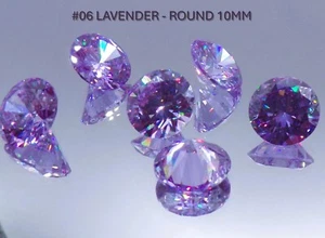 GEMAS SUELTAS DE CIRCONIA CÚBICA DE CORTE BRILLANTE DE LAVANDA 10MM - Imagen 1 de 5