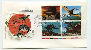 2422-25 Dinosaurs Farnam, HF, plate block, PB4, FDC - Picture 1 of 1