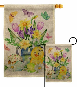 Ostern Ente Sackleinen Garten Flagge Frühling Deko Geschenk Hof Haus Banner - Bild 1 von 19
