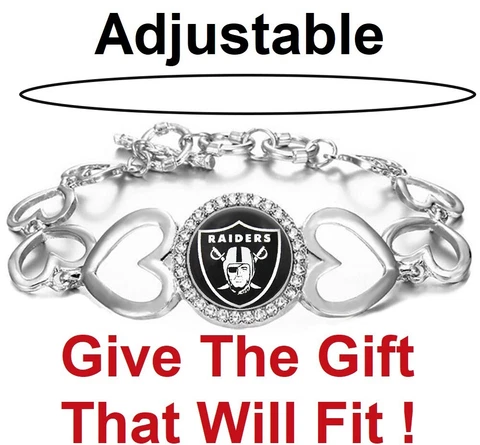Special Las Vegas Oakland Raiders Womens Silver Link Adjust. Bracelet Gift D27 Cover