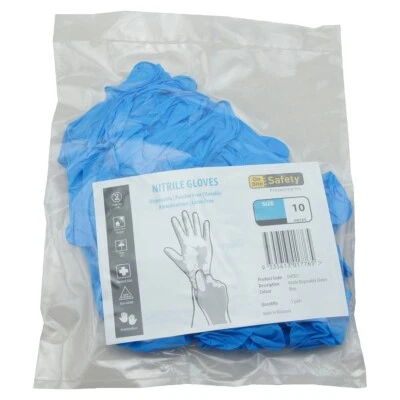 10X Extra Large Blue Nitrile Examination Gloves Non-latex Disposable 10pcs - image 1 of 2
