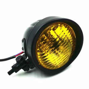 Universal Motorcycle Headlight Round Head Lamp High/Low Beam For Honda Kawasaki - Picture 1 of 8