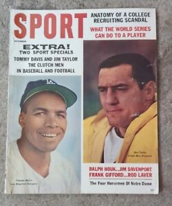1962 October SPORT Magazine Tommy Davis Jim Taylor Green Bay Packers LA Dodgers