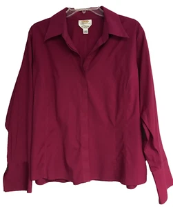 Talbots 18W Wrinkle Resistant Button Blouse Pink Purple Long Sleeve - Picture 1 of 10