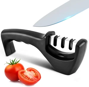 Elite Kitchen Knife Sharpener with 3 Stages, Professional Manual Blade Sharpenin - Picture 1 of 12