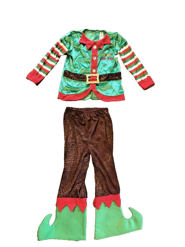 Very Swanky Velvet TU Age 5-6 Elf 2 Piece Outfit. Gorgeous Santas Little Helper - Image 1 of 4