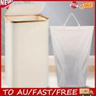 Clothes Storage Basket with Lid & Inner Bag Bamboo Handles Bathroom Accessories