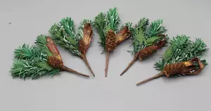 5 Stück DDR Sebnitzer Kunstblume Kunstzweig Weihnachten Tanne Zapfe Deko - Bild 1 von 5