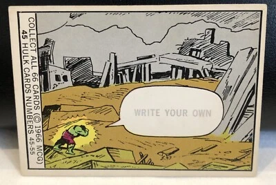 1966 Hulk Donruss Marvel Card #45 Hulk Rookie Card - Image 1 of 2