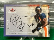2000 Fleer Autographics Shannon Sharpe Auto Denver Broncos On Card