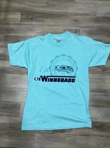 Vintage University Of Winnebago Mens Blue Short Sleeves T-Shirt Size Large USA - Picture 1 of 5