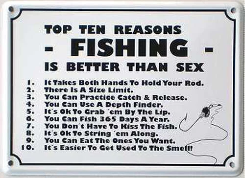 Mini-Blechschild Fishing is better than Sex, 11 x 8 cm - Bild 1 von 1