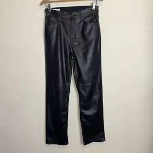 Gap Damengröße 28 freche gerade himmelhoch vegane Lederhose schwarz Goth Y2K - Bild 1 von 10