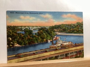 Terminal, Federal Barge Lines/Cappelen Bridge: Minneapolis, MN -Vintage Postcard - Picture 1 of 3