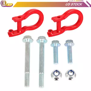 Front Red Tow Hooks Shackles w/ Hardware For 2019-2022 Chevrolet Silverado 1500 - Foto 1 di 9