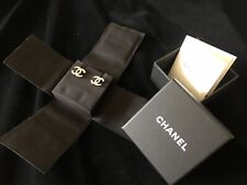 CHANEL CLASSIC DOUBLE C WHITE CRYSTAL & GOLD TONE STUD EARRINGS