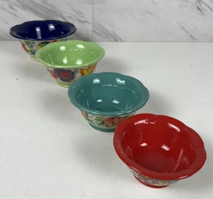 (4) Pioneer Woman Nesting Measuring Cups/Bowls SPRING BOUQUET Stoneware - Picture 1 of 5