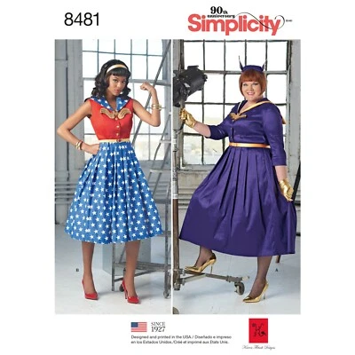 SIMPLICITY SEWING PATTERN 8481 MISSES WOMENS WONDER WOMEN BAT COSTUME SIZE 10-18 - Image 1 of 4