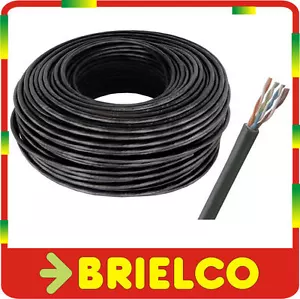 CABLE LAN RED ETHERNET INTERNET UTP CAT6E PE EXTERIOR NEGRO 8 HILO 25M BD10654 - Imagen 1 de 1