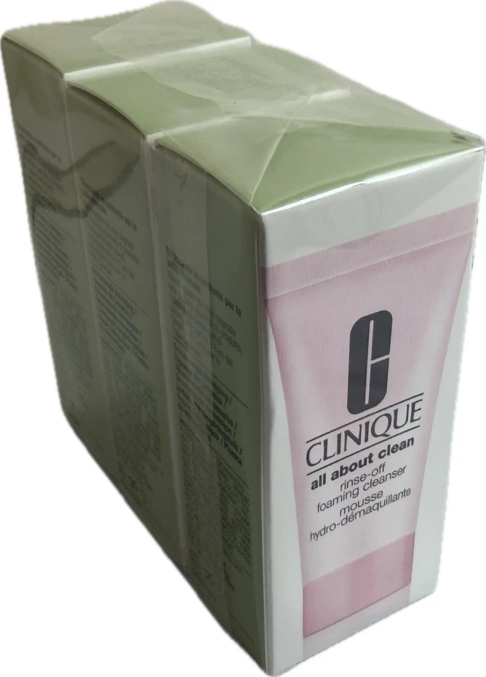 CLINIQUE ALL ABOUT CLEAN 1 oz RINSE-OFF FOAMING CLEANSER 3 PACK