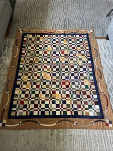 Trapunta doppia quadrata patchwork leggera cucita a mano 65x54 - Foto 1 di 13