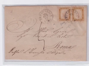 Italy Kingdom 1862 10C. Bistro (N°1) Horizontal Pair On Front Cover (429/S524) - Picture 1 of 1