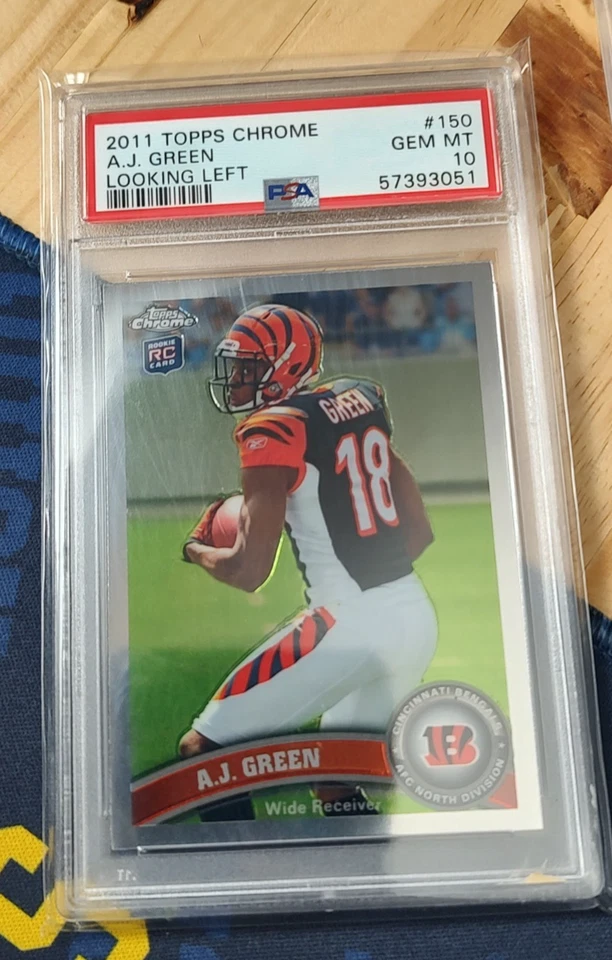 A.J. GREEN 2011 TOPPS CHROME PSA 10 GEM MINT #150 ROOKIE BENGALS LOOKING LEFT - Image 1 of 1
