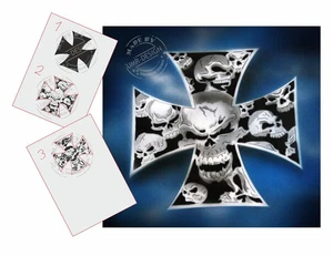 AS-096 Skull Multilayer stencil template acryl airbrush spray wall paint Tattoo - Picture 1 of 2