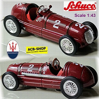 Maserati 8CTF Grand-Prix-Rennsportwagen 1938-39 #2 Rosso 1:43 Schuco - Immagine 1 di 4