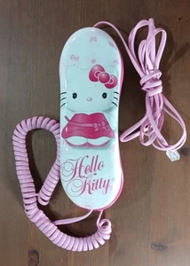 Teléfono residencial con cable HELLO KITTY con base rosa línea fija RARO - Imagen 1 de 11