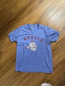 Wright & Ditson MLB Atlanta Braves CHIEF KNOCKAHOMA T-Shirt V-neck, Men Medium - Picture 1 of 4