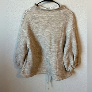 Ann Mashburn Cotton/Wool Popover Sweatshirt in Oatmeal Heather, Size M - Picture 1 of 10
