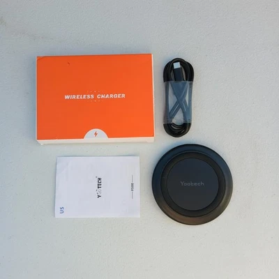 Yootech F500 Wireless Charging Pad Fast Charger with USB-C Cable Black Open Box - Image 1 of 3