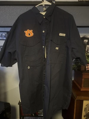 Columbia PFG Auburn Tigers Men’s Navy Blue Button Up Shirt Sz XL - Image 1 of 2