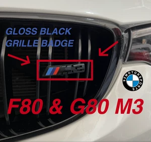 BMW M3 Glossy Black Front Kühlergrill Emblem M3 F80 G80 - Bild 1 von 4