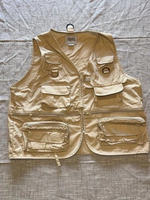 Field Stream Authentic Outdoor Fishing Vest Mens Large Tan Beige - Image 1 of 4