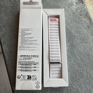 Oryginalny pasek z tkaniny Samsung do Galaxy Watch 4/5/6/7 - różowy/biały, S/M - Zdjęcie 1 z 6