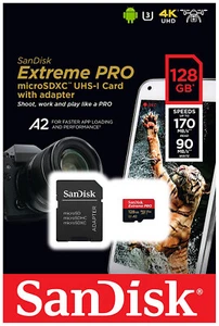 SanDisk Extreme Pro 128 GB SDXC UHS-I U3 A2 versión 3.0 4K UHD + incluye adaptador NUEVO - Imagen 1 de 5