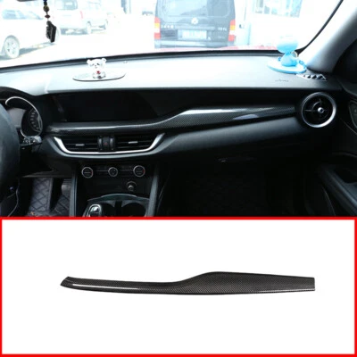 Carbon Fiber ABS Dashboard Panel Strip Trim Cover For Alfa Romeo Stelvio 2017-24 - Image 1 of 4