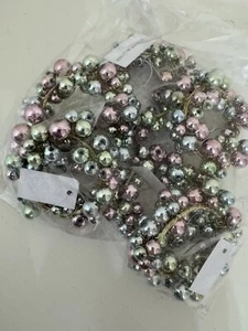Valerie set of six beaded napkin rings pastel new - Picture 1 of 3