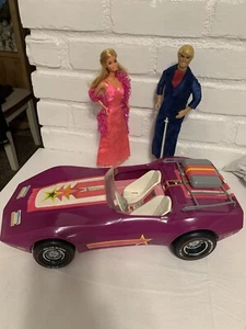 1977 Vintage Superstar Barbie & Ken w 1975 Purple Star Vette Mattel Great Cond. - Picture 1 of 24
