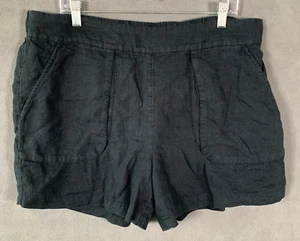 Vineyard Vines Womens Linen Shorts Large Black Cotton Lined - Picture 1 of 15